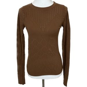 Free People Brown Long Sleeve Sheer Intimates Size M/L